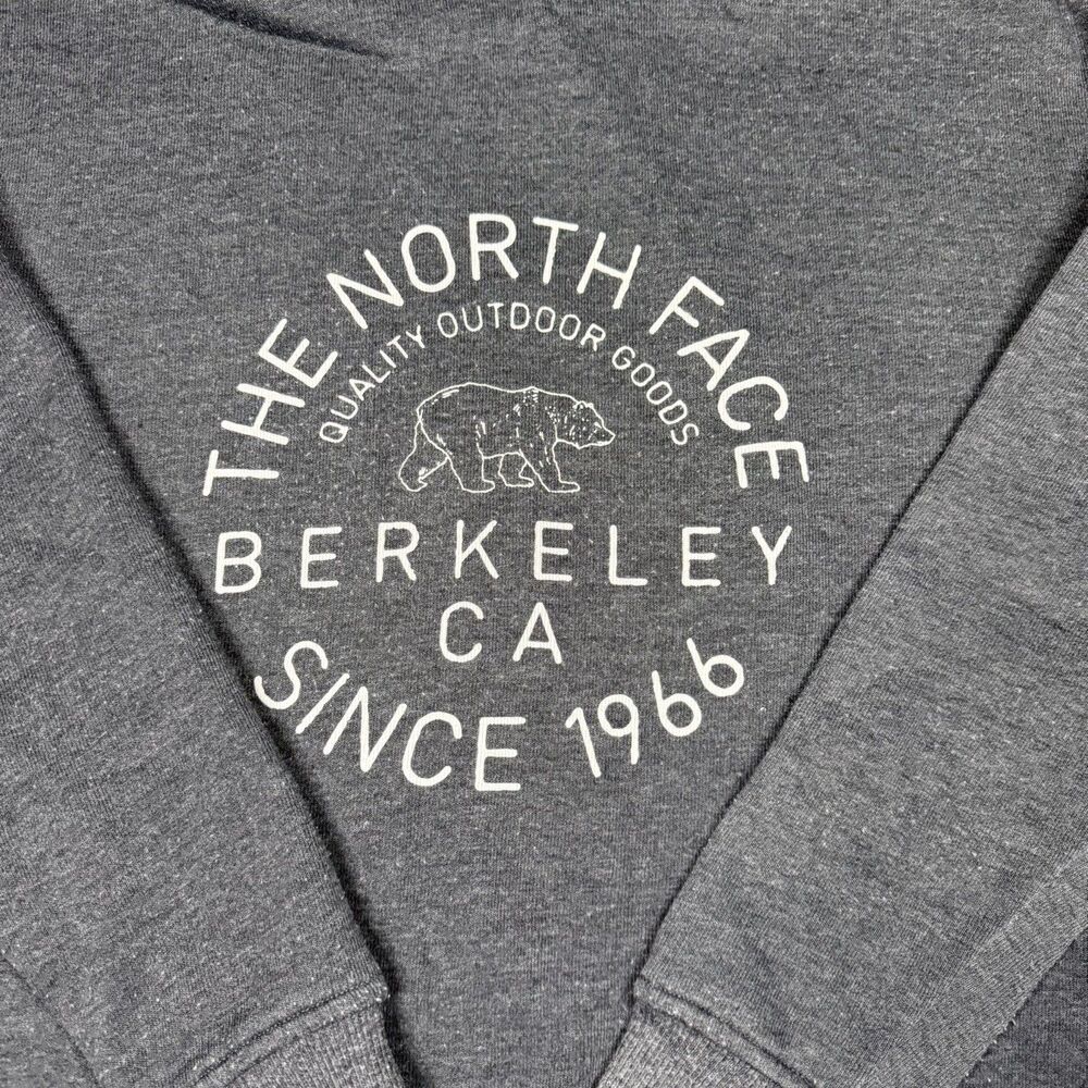 The North Face Grizzly Bear Pullover Hoodie Gray Logo womens Small Berkeley